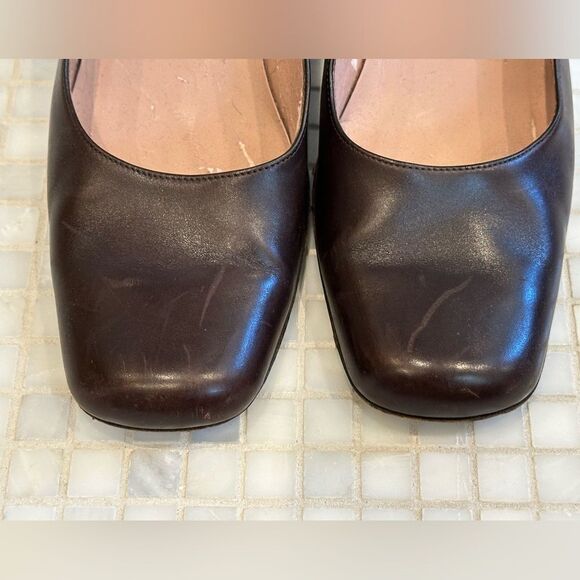 Ann Taylor Brown Leather Block Heels - Picture 8 of 13